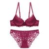 French Sexy Lace Bra Set,Push‑Up Bra Set for Small Bust,Gather Side Fat Lingerie Set