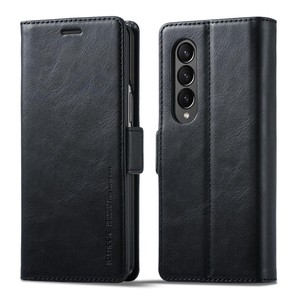 Business Leather Case For Samsung Galaxy Z Fold 6 5G 3 4 5 Fold6 Fold5 Magnetic Flip Protective Cards Solt Wallet Phone Cover