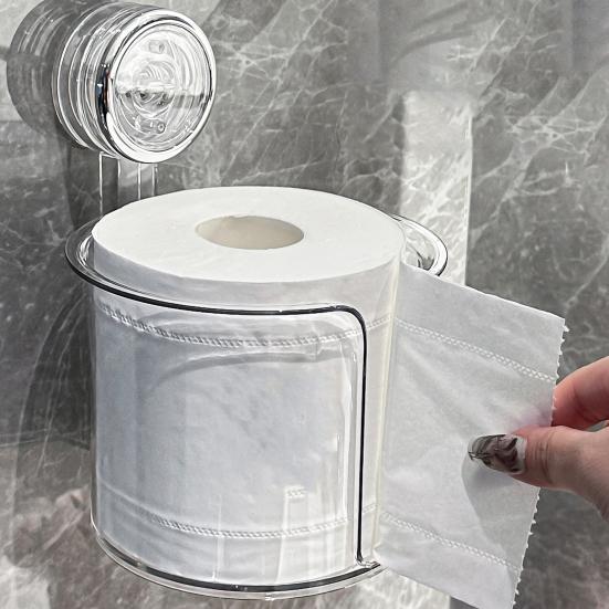Taschentuchbox Wandmontierter Rollenpapierhalter mit Vakuum-Saugnapf Einfache Montage Taschentuch-Organizer für