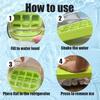 Ice Cube Mold Tray Water Bottle With Straps And Straw Silicone Ice Making Water Bottle Summer Cold Drink Bottle