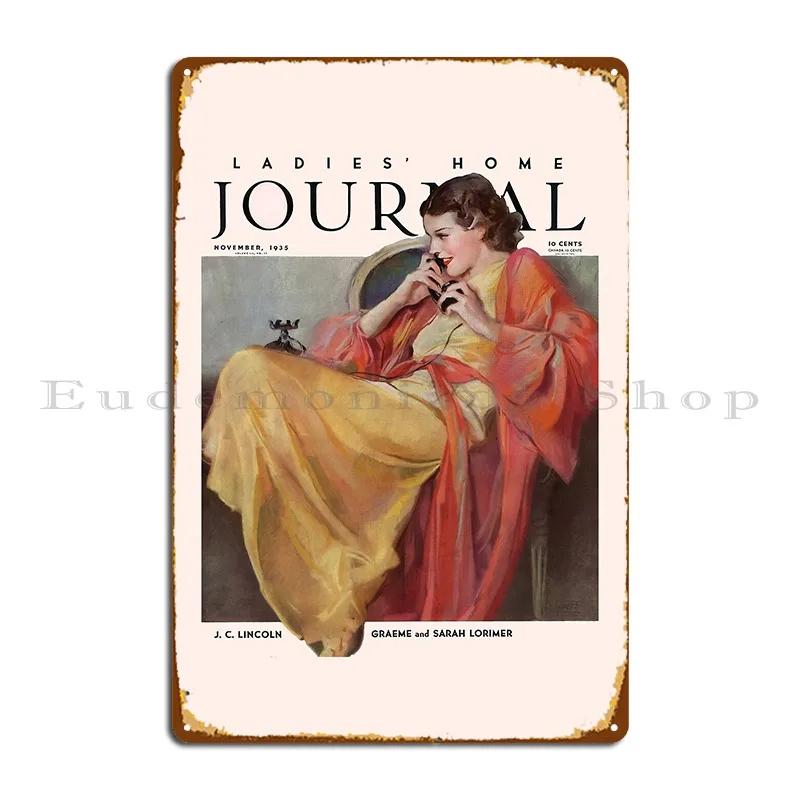 Ladies Home Journal John La Gatta Metal Sign Poster Personalized Cinema Funny Garage Pub Mural Tin Sign Poster 20x30cm(7.8x11.8inch)