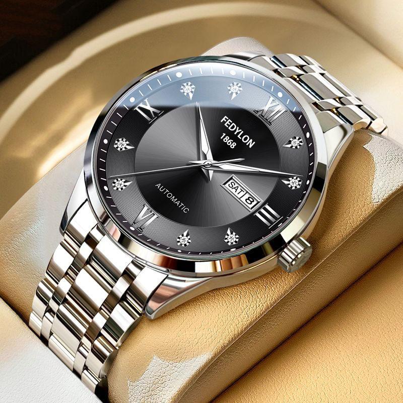 

Модные деловые часы мужские автоматические немеханические часы с английским календарем светящиеся кварцевые часы one