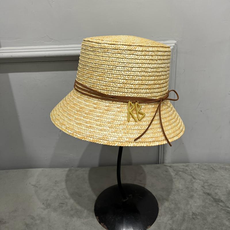 

Straw bucket Hat for women Retro Elegant outing along Straw Hat Basin Hat Sun Protection Sun hat in beach M 57cm