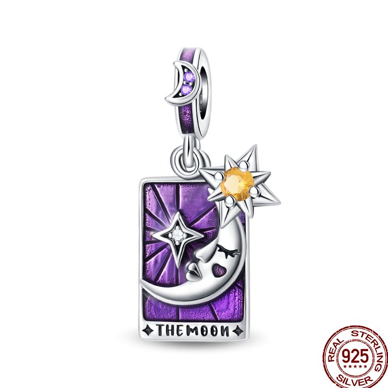 Copper Tarot Star Moon Sun Cross Bible Holy Blessing Amulet Beads Fit 3Mm Pan Original Bracelet Diy Gift