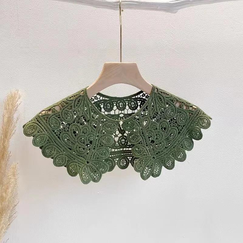 Hollow Crochet Lace Detachable Collar Shawl O-Neck Doll False Collar Shirt Women Hollow Crochet Lace Detachable Collar