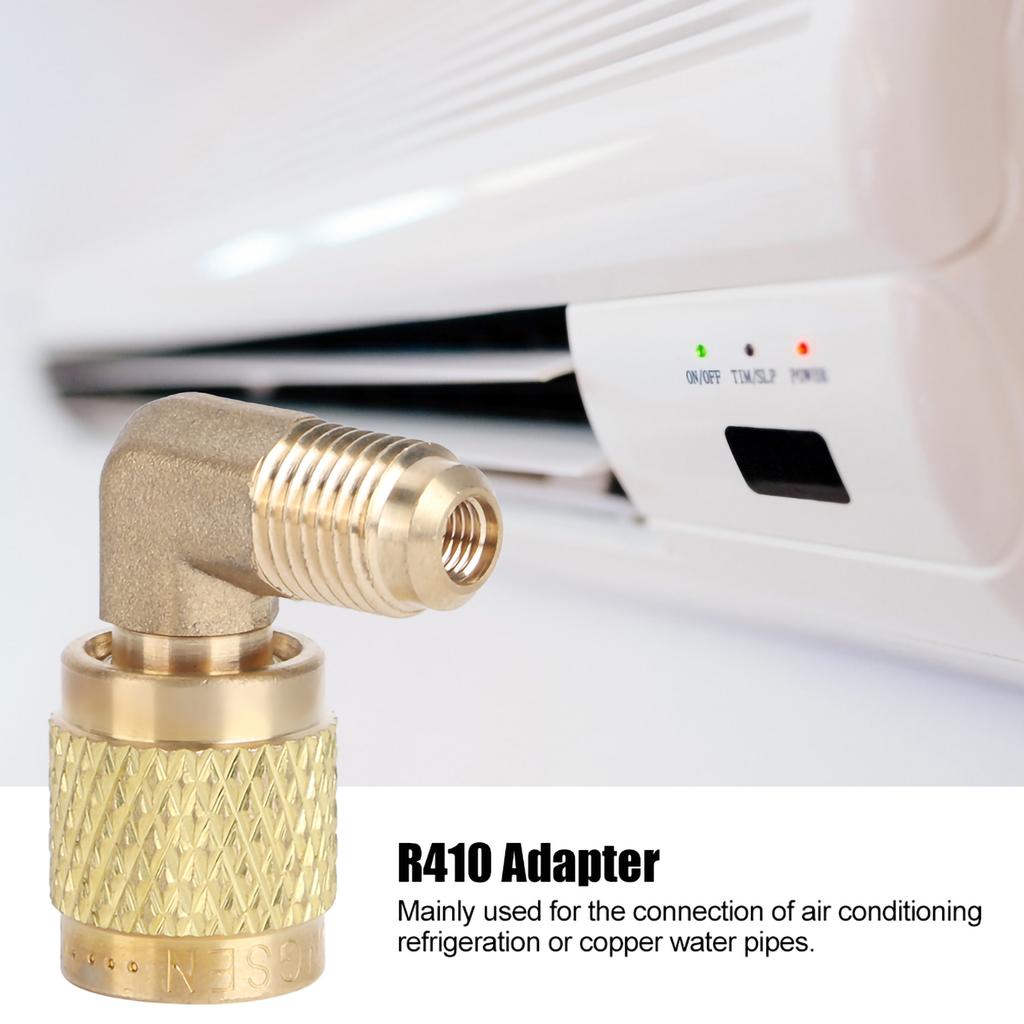 R410 Male Thread 1/4 to Female Thread 5/16 90 degrees  Adapter Connector Cooler Air-Conditioner Accessory