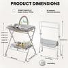 UBRAVOO Baby Portable Changing Table, Foldable, Height-Adjustable Changing Table with Wheels, Nursery Organizer and Newborn Storage Shelf