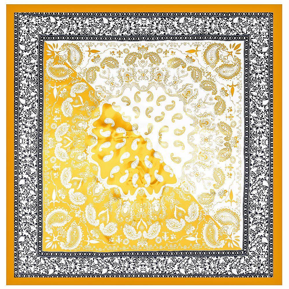 Mai Tong Silk Scarf 90Cm * 90Cm Bohemian Color Matching Cashew Nut, Women'S Square Scarf Silk Scarf Scarf Scarf