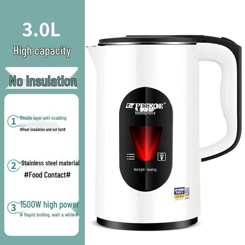 Positive Hemisphere Stainless Steel Electric Kettle with Auto Shut-Off