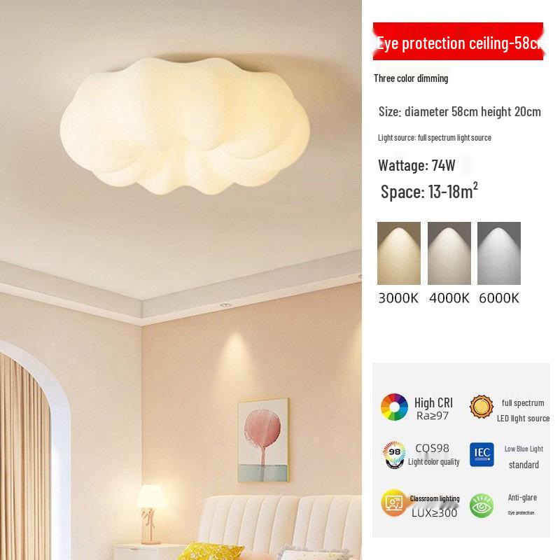 Creative Modern Cream Style Ceiling Lamp for Children's Bedroom and Study, Eye Protection Design