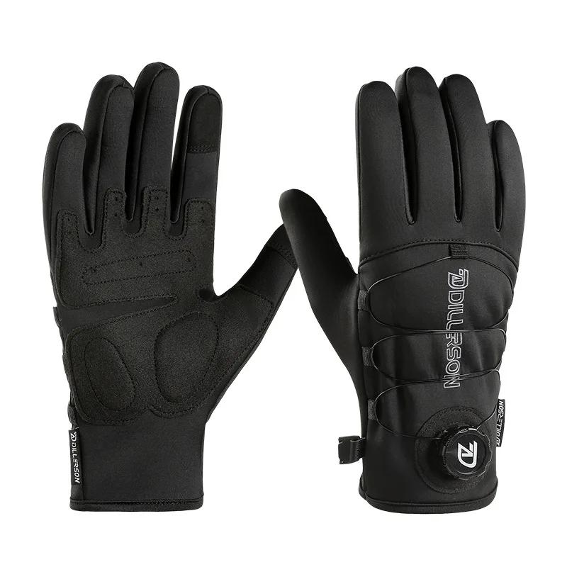 Men's Waterproof Touch Screen Cycling Gloves Winter Windproof Outdoor Motorcycle Ski Bike Warm Gloves for Riding And Scooter