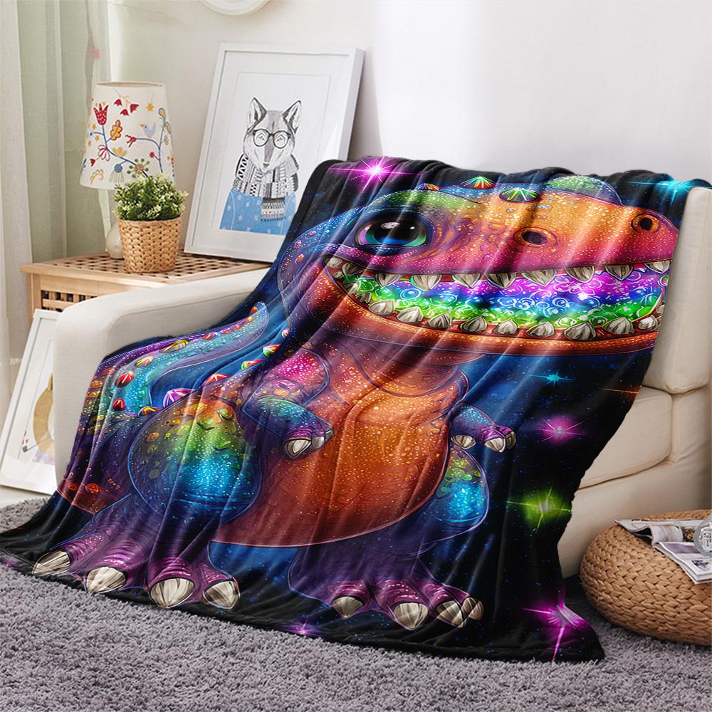 Dinosaur Print Flannel Blanket, High Quality Comfortable for All Seasons, Home Decor, Warmth and Comfort, Perfect for Christmas Gifts