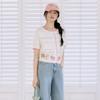 Thursday Island Women Flower Jacquard Color Block Short Sleeve Cardigan T264mcd2