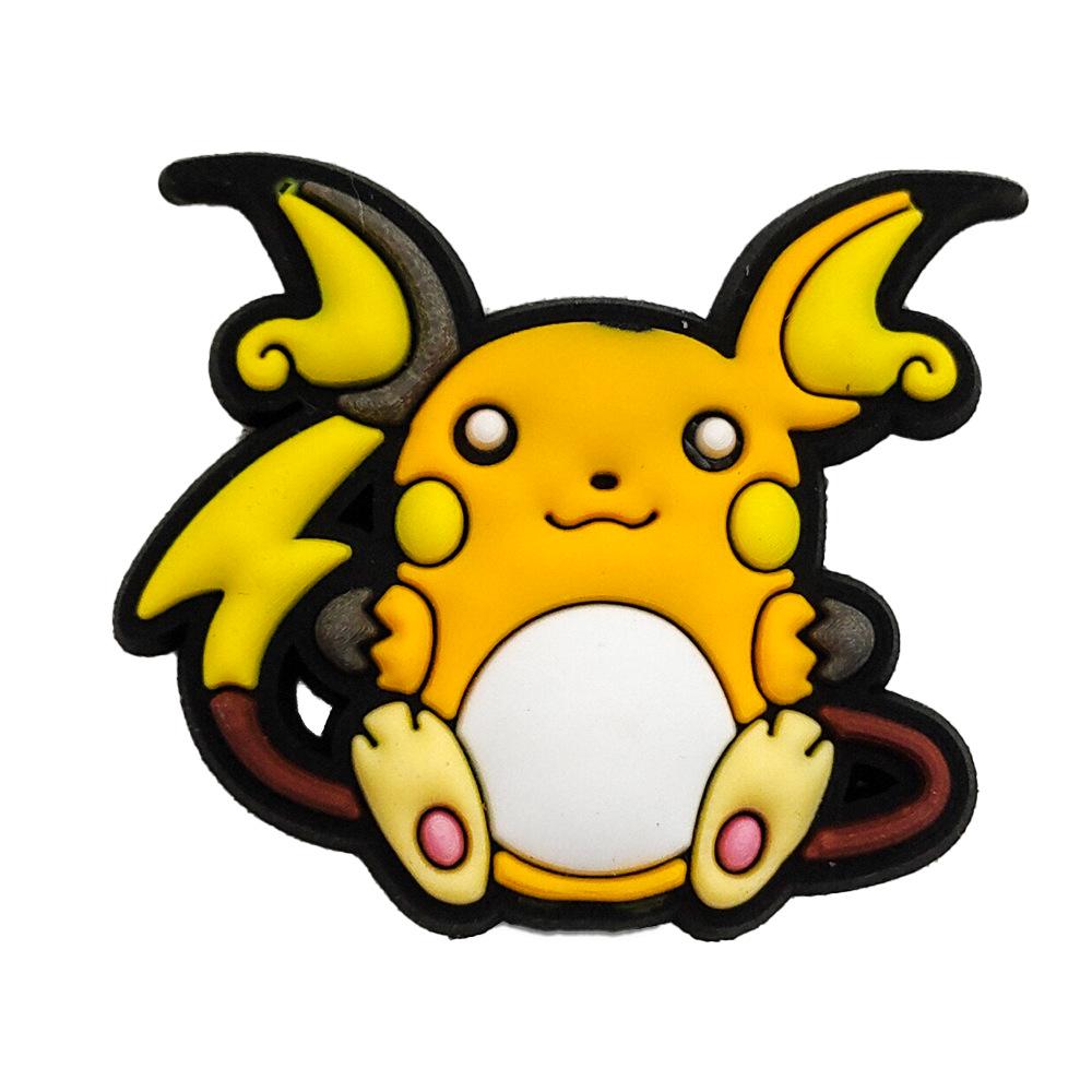 Cartoon Pokemon Pikachu Clogs mit Blumenschnallen - Weiche Gummi-Schuhaccessoires