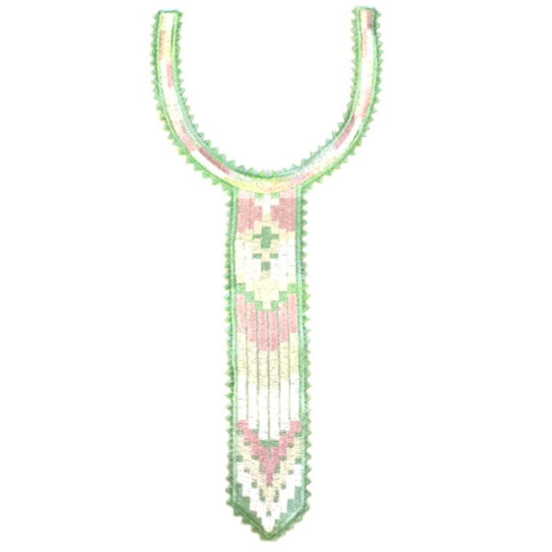 Color Embroidery Lace Collar Piece Personalized Tie Shape Heavy Industry Embroidery Fake Collar Clothing Corsage Accessories Collar Piece