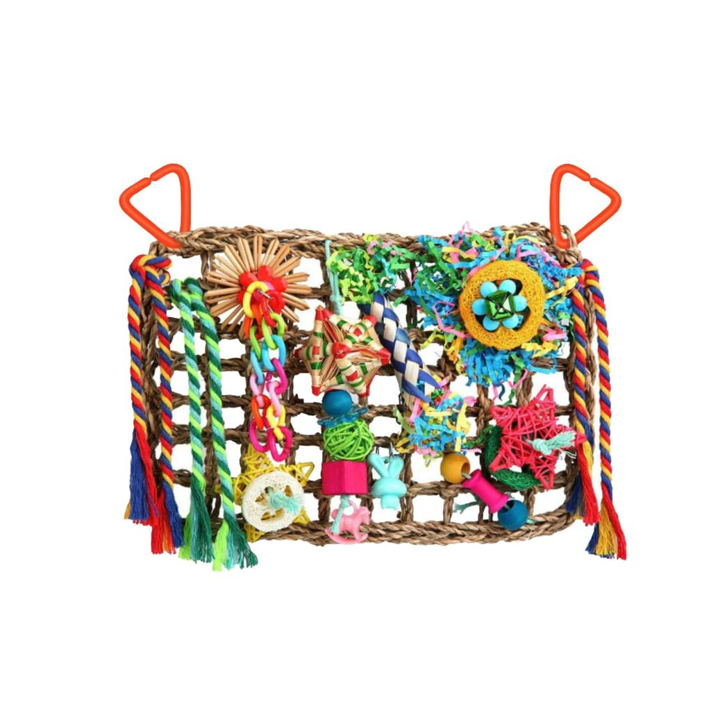 Hyack Cockatiel Toy, Bird Toy, Hanging Chewing Mat, Colorful Rope