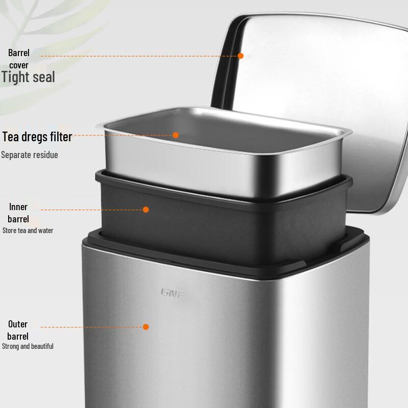 Stainless Steel Tea Residue and Waste Bin Set