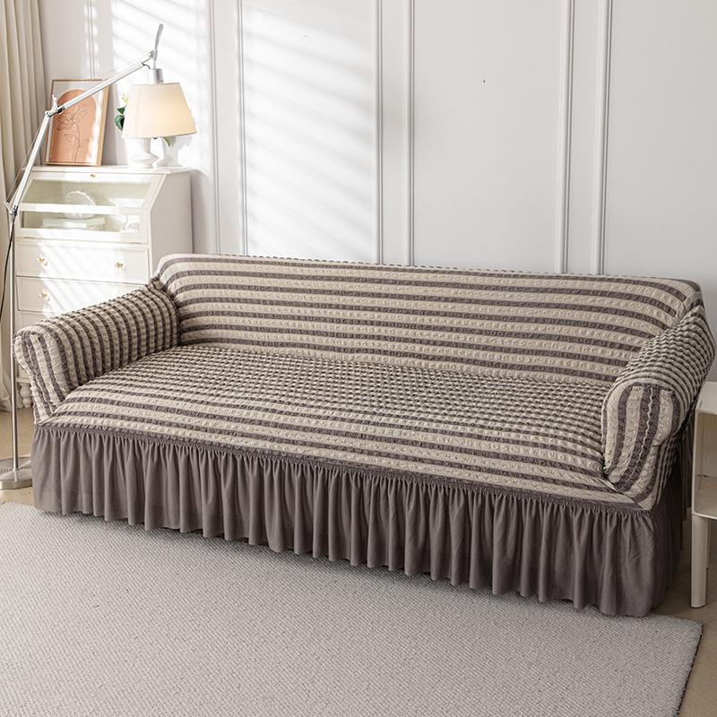 Double Layer Seersucker Sofa Cover Simple All Inclusive Sofa Cushion Lazy Elastic Sofa Cover Non Slip Sofa Cover Cloth