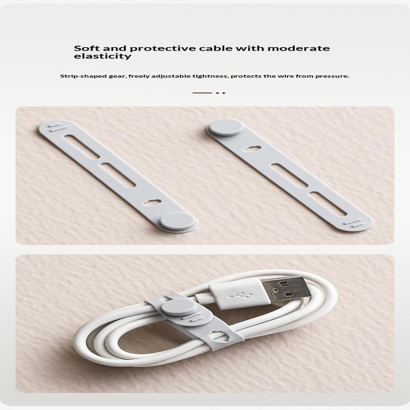 10 Pcs Creative Silicone Cable Organizer Data Cable Headphone Cable Storage Charging Cable Sorting Multifunctional Winder Strap