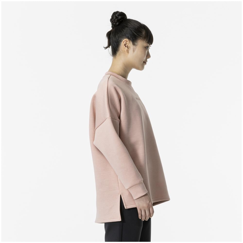 Mizuno Whisper Pink Heather XL Stretch Crew Neck Sweatshirt for Easy Movement Women's (32MCA332)