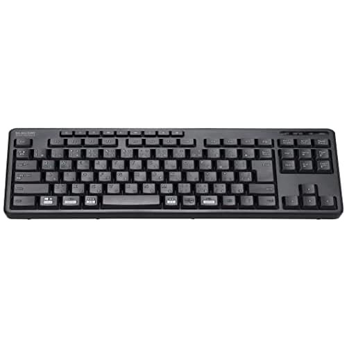 ELECOM USB-A Receiver Wireless Keyboard Quiet Design Tenkeyless Antibacterial Black TK-FDM115SKTBK