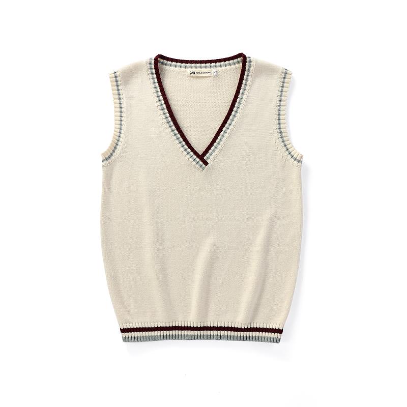 Gilet a Maglia Senza Maniche Donna Uomo Scollo a V Preppy Studenti Ragazzi Ragazze Classico Primaverile Maglione Lavorato a Maglia Moda Coreana Gilet Retrò