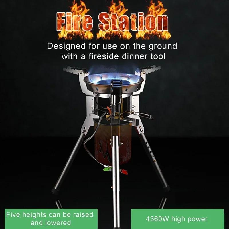 For BRS69 Adjustable Height Outdoor Gas Stove 4360W Foldable Gas Burner Camping Picnic Windproof Stove Cooking Gear