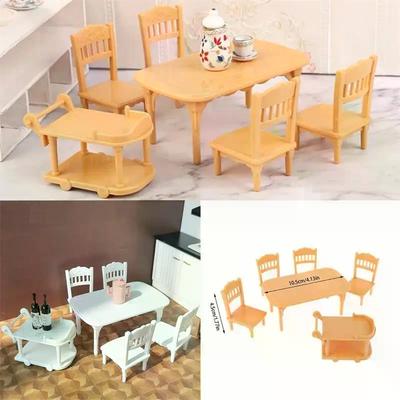 1:12 Puppenhaus Miniatur Plastik Imbisswagen Tisch und Stuhl Modell, Möbel Heimmodell, Deko Spielzeug Puppenhaus Zubehör