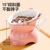 Cat Bowl with Slanted Mouth, Neck Protection Cat Food Bowl, Cat Food and Water Bowl, Anti-Spill Slanted Mouth Cat Bowl, Stainless Steel Cat Bowl