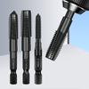 Pneumatic Hex Shank Straight Groove Tap Electric Drill Tapping M3 M12 Air Batch Tap Black Hss Machine Tap For Metal Drilling