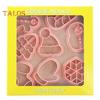 8Pcs Christmas Cookie Cutter Food-grade Cartoon Christmas Tree Snowflake Shape Baking Mold for Home Festive