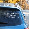 Cute Car Decal With Happy Face, I Hope Something Good Happens To You Today Stickers For Laptop Car Truck Van Motorcycle Vehicle