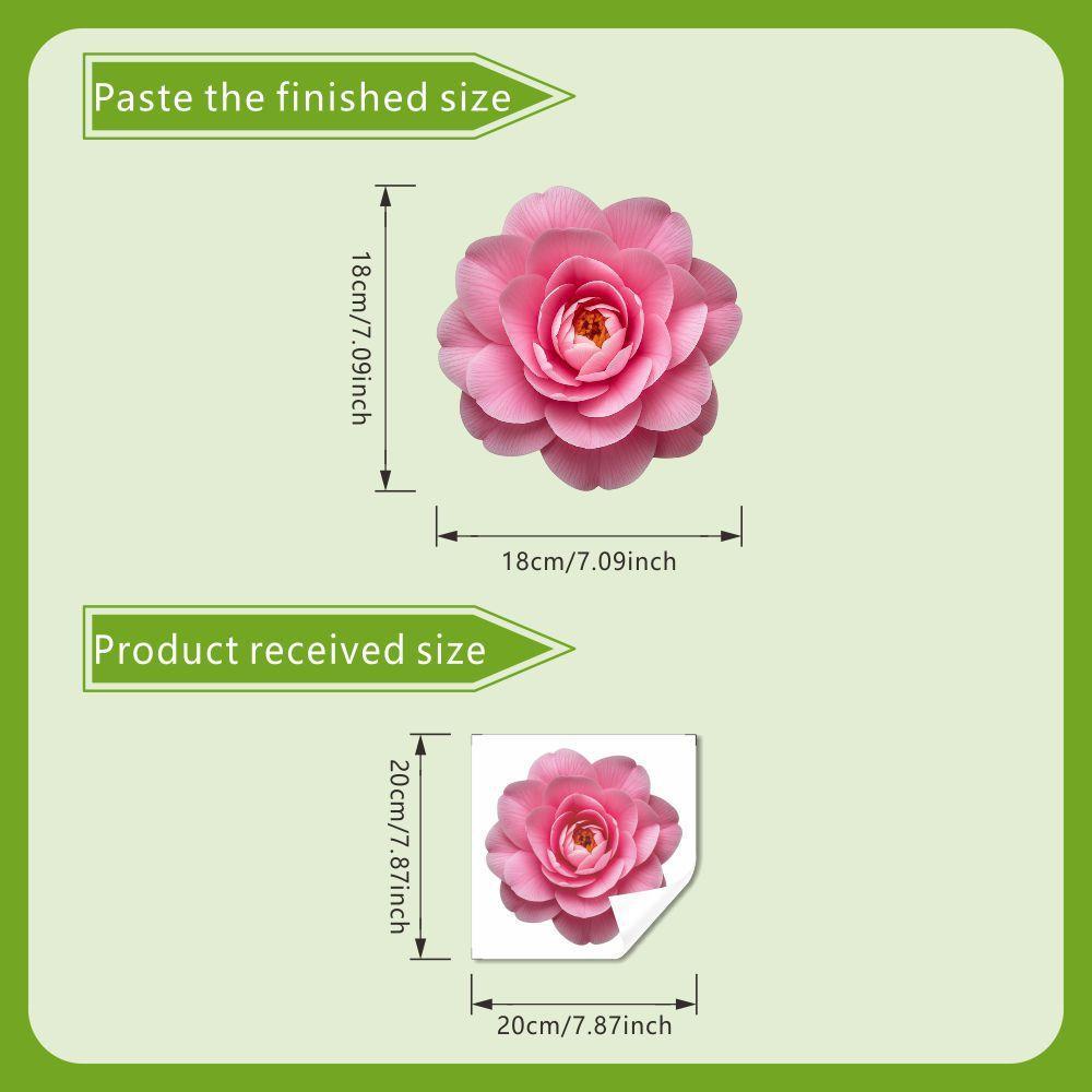 

Pink Luminous Camellia Toilet Sticker, Waterproof Bathroom Decoration Sticker, Fluorescent Sticker 20*20cm