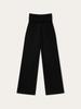 Obeleu Foldable Ribbed Straight Pants - Black