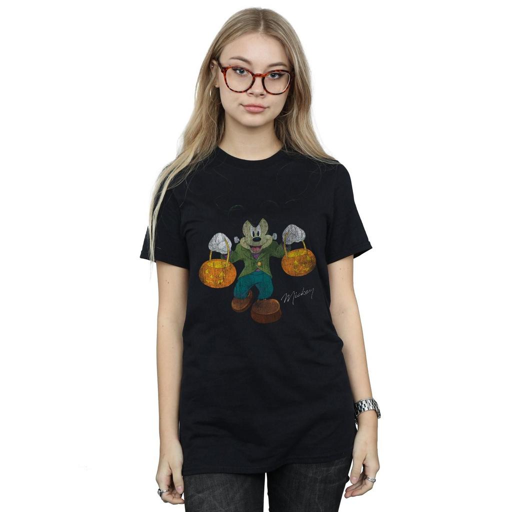 Disney Womens/Ladies Frankenstein Mickey Mouse Cotton Boyfriend T-Shirt