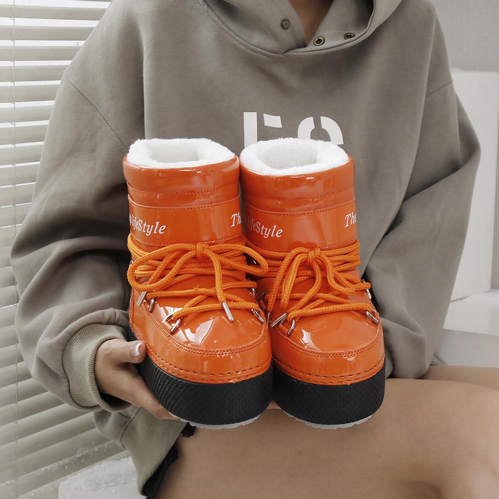 Parent-Child Satay Ski Boots: Warm, Non-Slip, Mid-Calf Winter Snow Boots