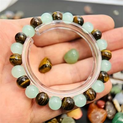 Green Aventurine.Tiger Eye Beaded Bracelet Natural Stone Jewelry Gift Money Bracelet Wealth For Women Men Fortune Bangle