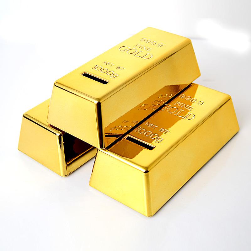 BRICS Large Gold-Plated Piggy Bank Simulation Bar