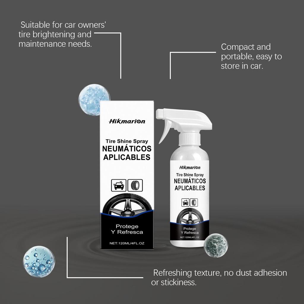Hikmarion Tire Shine Spray: Ideal for Daily Car Wash & Tire Care