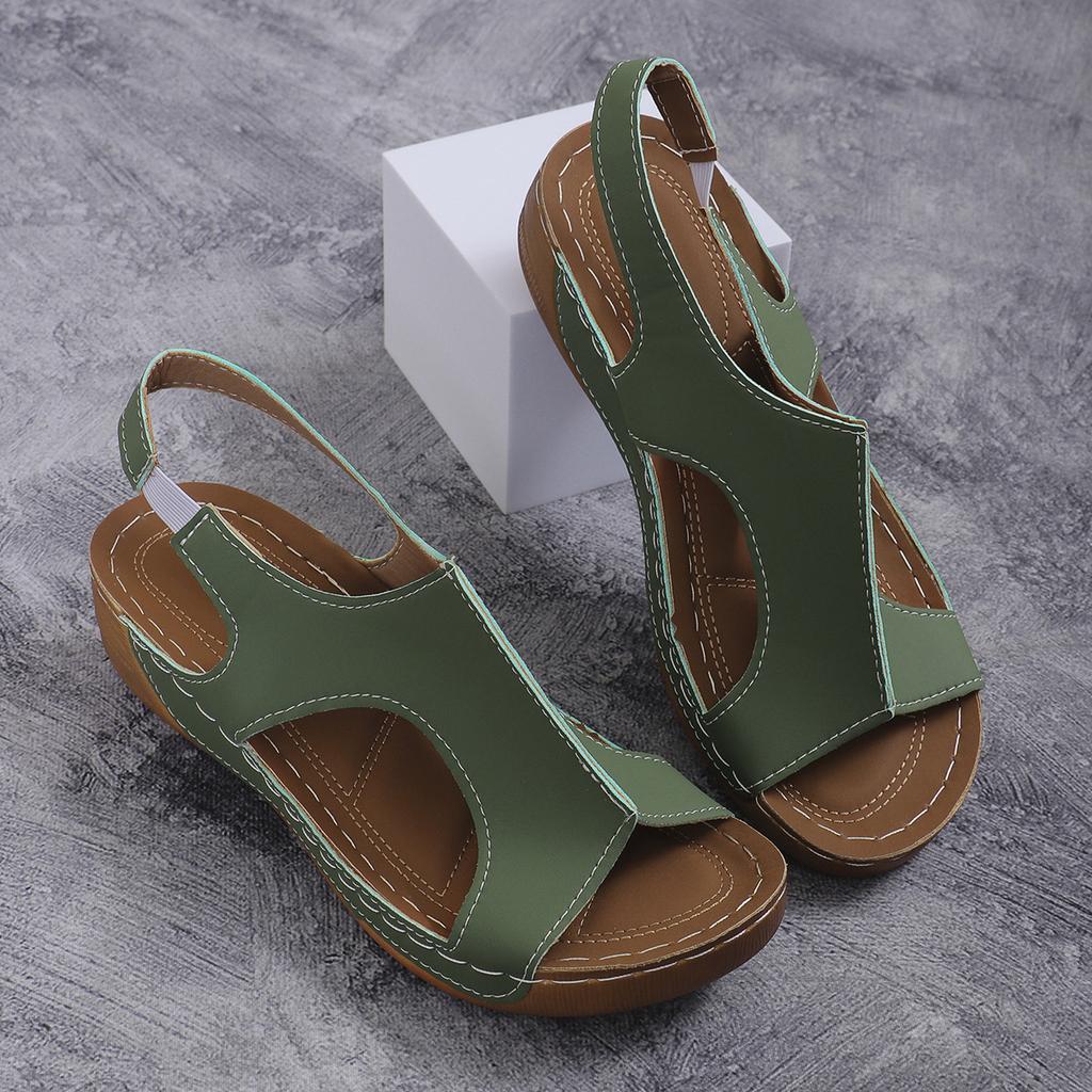 2025 nové letní sandály dámské boty velká velikost ležérní klínek silná podrážka elastický pásek sandály s otevřenou špičkou dámské skladem