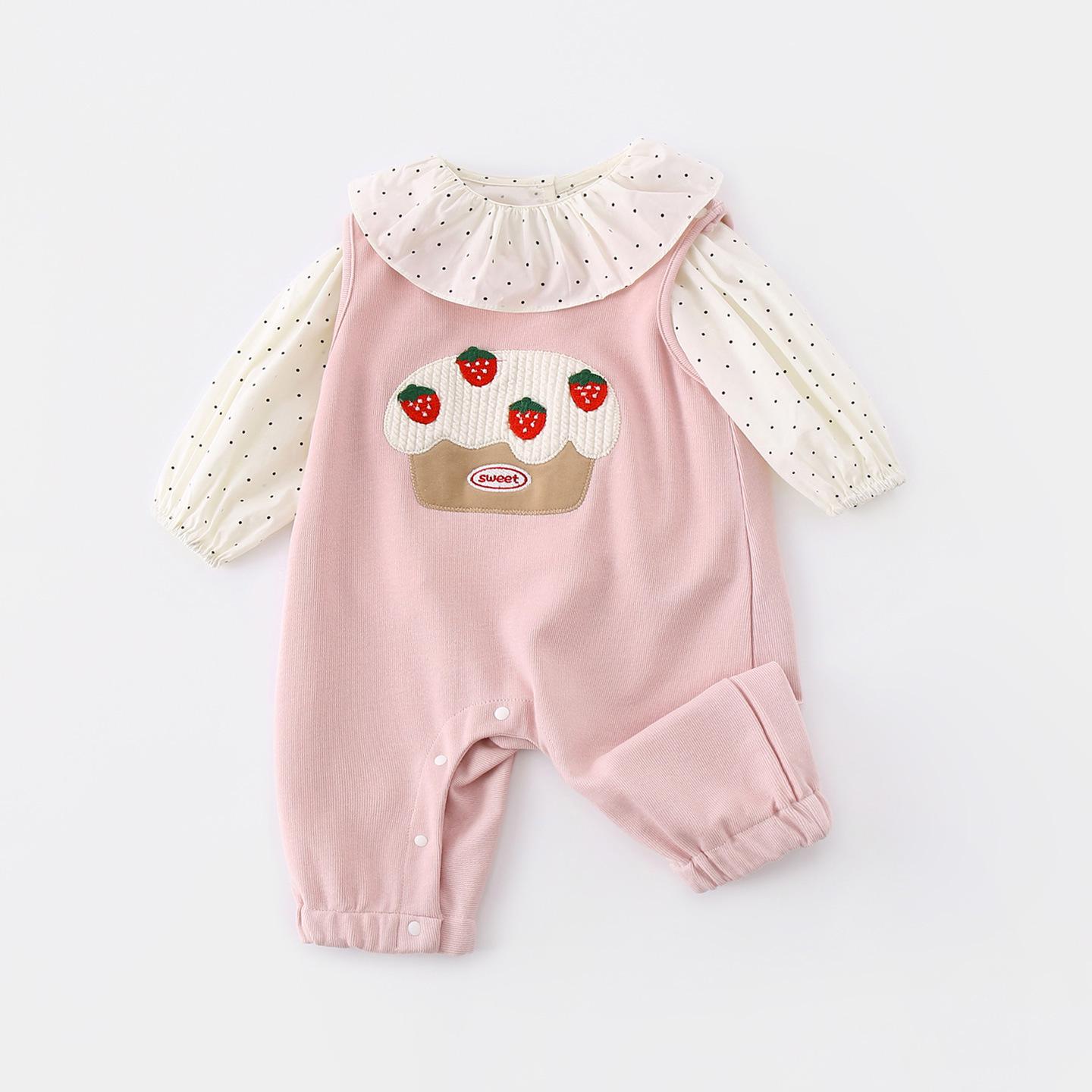 

Baby Girl Autumn Dungaree & Onesie Set - Cute Two-Piece for Small Infants 66