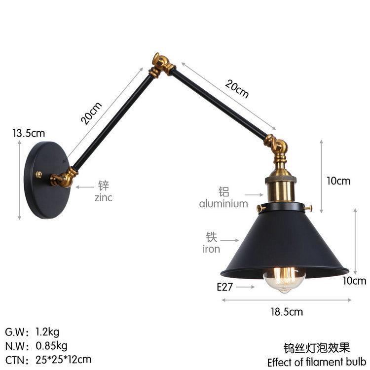 Artă Fier Americană Multi Festival OZN Bar Restaurant Negru Personalitate Simplu Decor Dormitor Lampă pentru Dormitor Aplicație de Perete