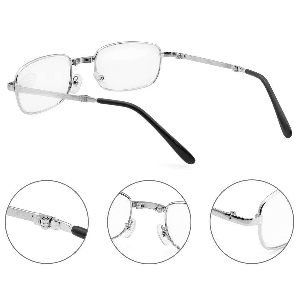 Fashion Ultra-Light Folding Reading Glasses With Glasses Box Unisex Metal Frame Glasses Magnifying Glasses Vision Care +1.0~+4.0