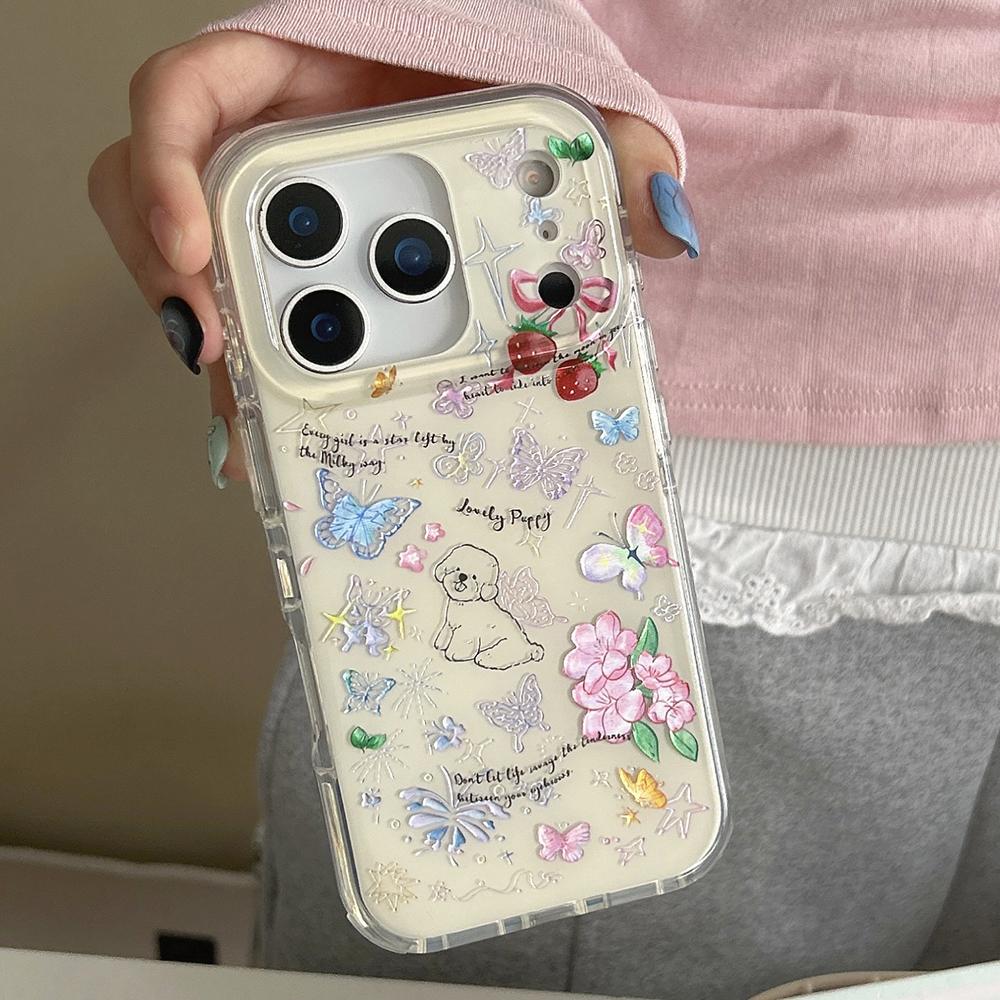 Cute Girl Funda Cartoon Anti-fall Laser Glitter Phone Case for Iphone 14 15 16 16pro 16promax 17 17pro 17promax Shockproof Cover