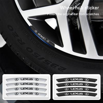 4pcs Car Styling Auto Wheel Hub Badge Tire Rim Stickers Accessories For LC RZ IS350 ES300 GS350 CT200h GX460 LX570 RX500h