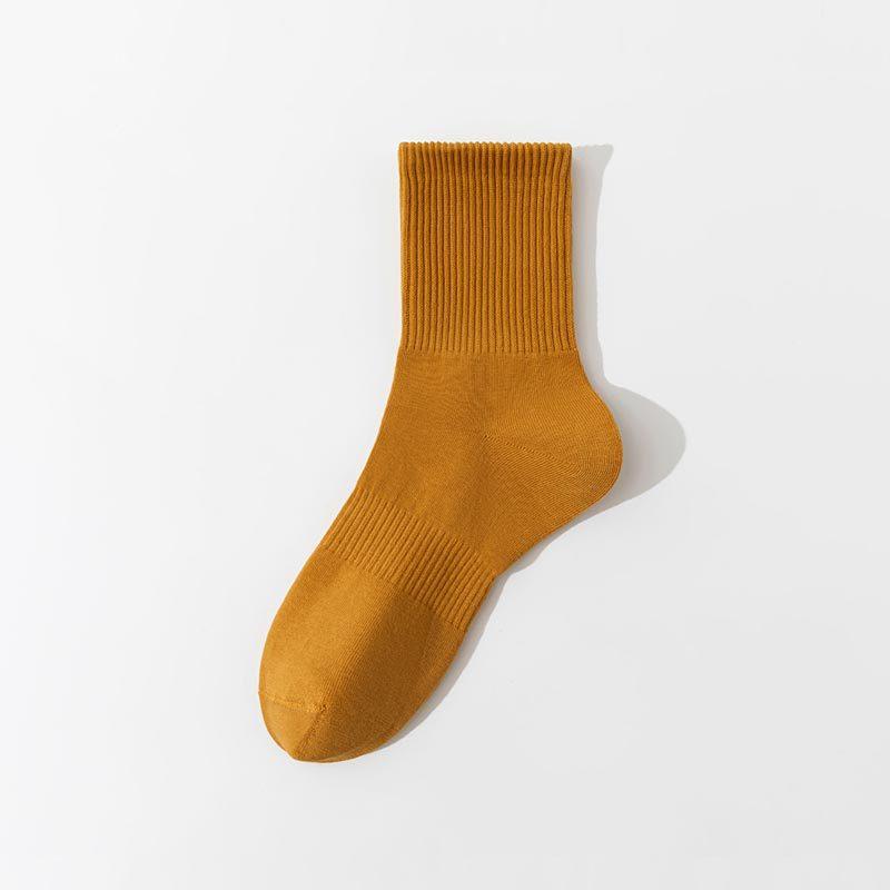 "Premium Men's Antibacterial Cotton Socks - Boneless, Sweat-Absorbent, Mid-Tube Sports Style for Spring & Autumn"