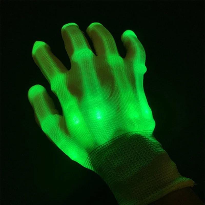 1 Paar Halloween LED Leuchtende Handschuhe Weihnachtsdekoration Event Partyzubehör Hochwertige Leuchtende Handschuhe