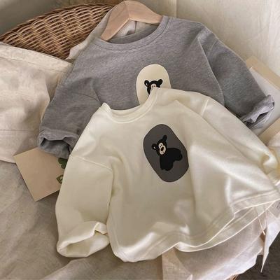 Children's Spring Cartoon Round Neck Long-sleeved T-shirt In Small Children Korean Style Casual Cotton Sweatshirt