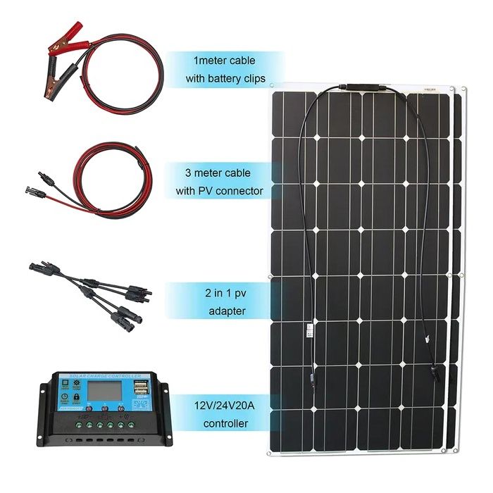 Flexible Solar Panel, 1000w Power, Monocrystalline Technology, 200w solar kit