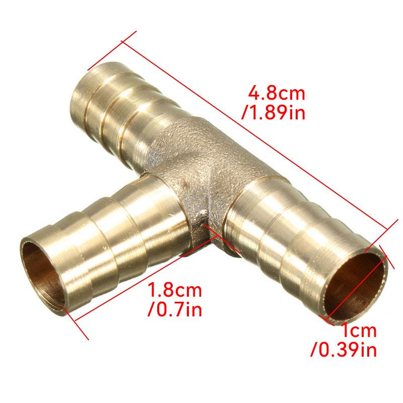 6mm 8mm10mm Mässingsanslutning med hull för slang T-koppling För slang koppar Pagod Vattenrörskopplingar Hull Mässingsanslutning med hull